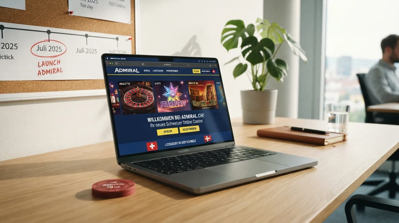 Das Admiral.ch-Logo neben einem Kalender mit eingekreistem Juli 2025 und dem Schriftzug «online seit»