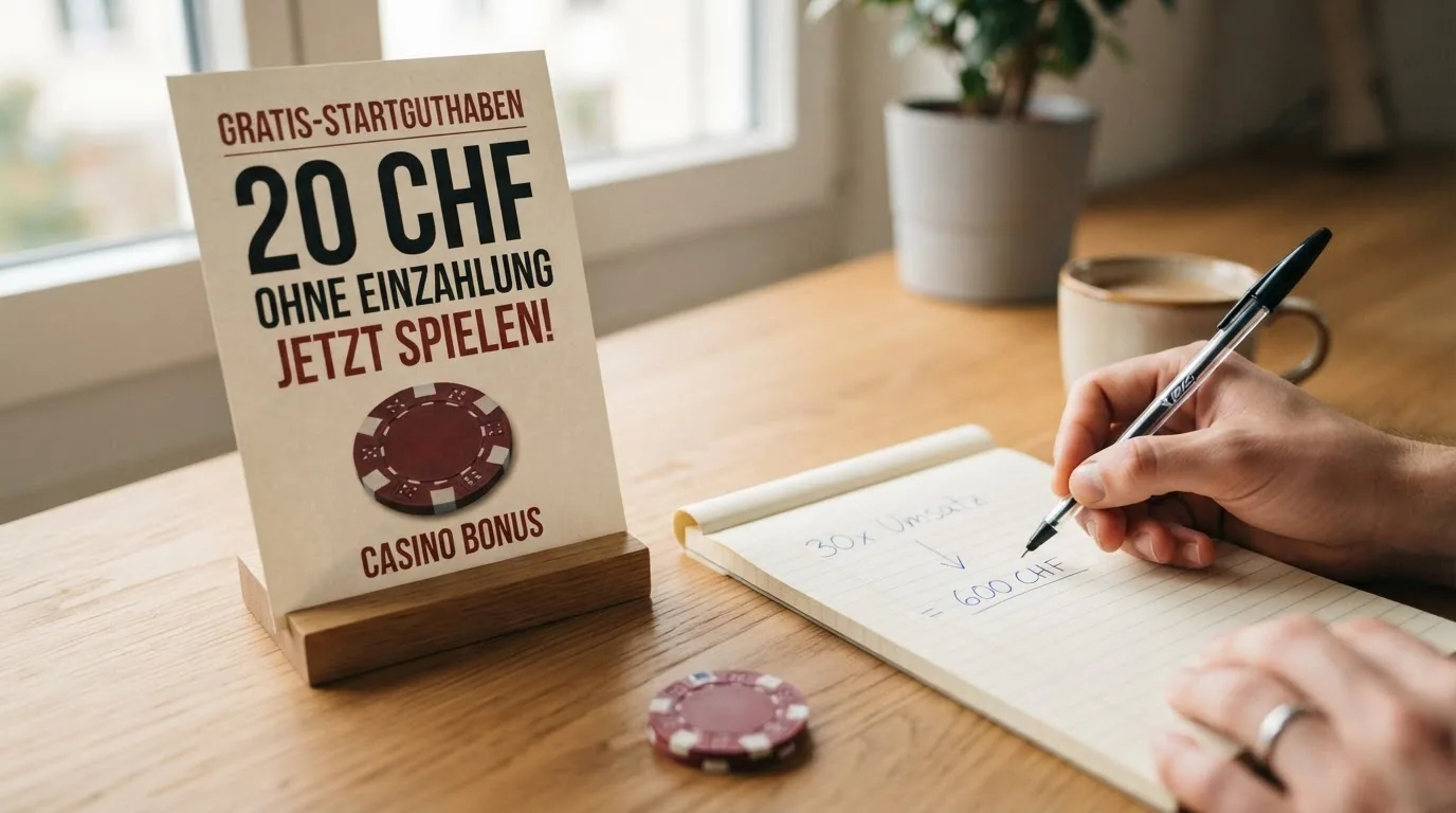 Schematische Gegenüberstellung: links ein Werbeplakat «Gratis-Startguthaben», rechts eine Rechnung mit Abzügen durch Umsatzbedingungen
