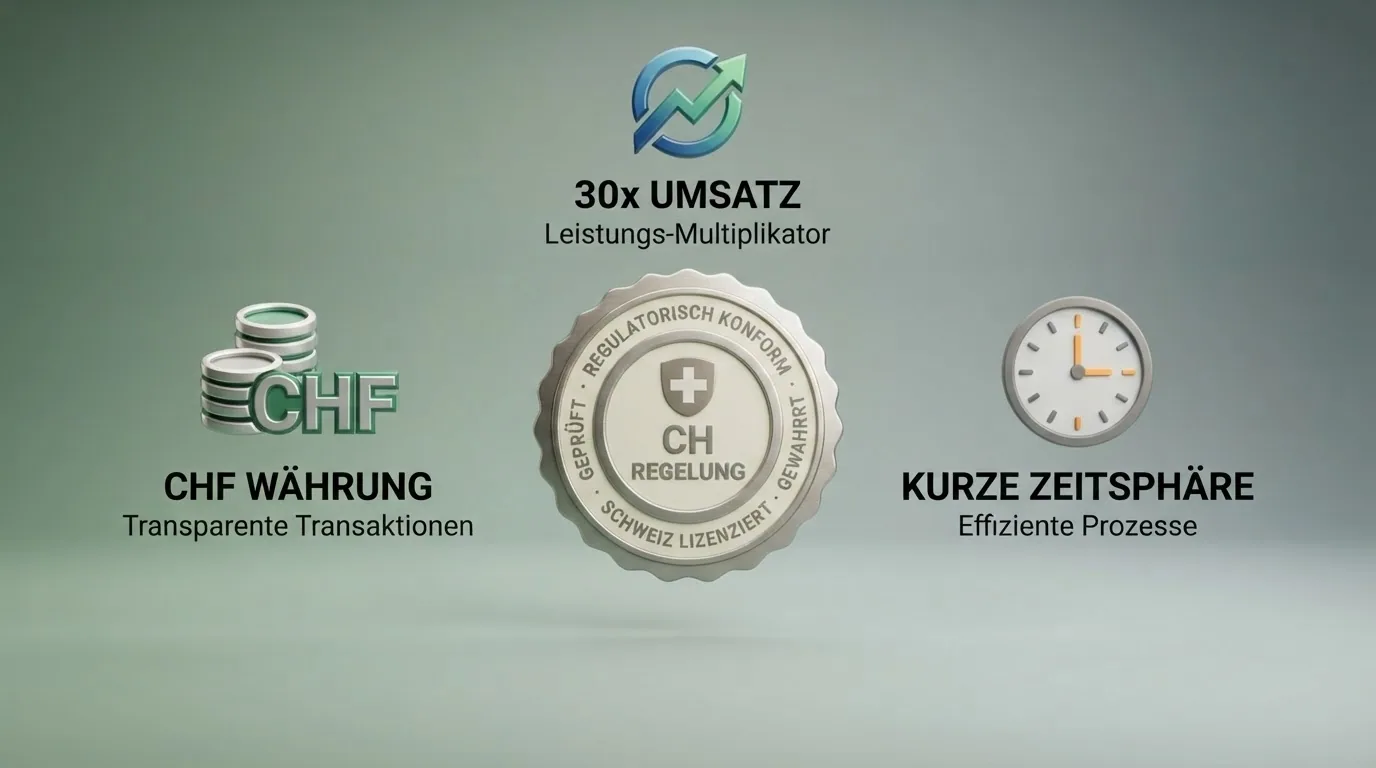 Übersichtliche Vergleichstabelle mit Casino-Logos und farblich markierten Bonus-Werten in CHF