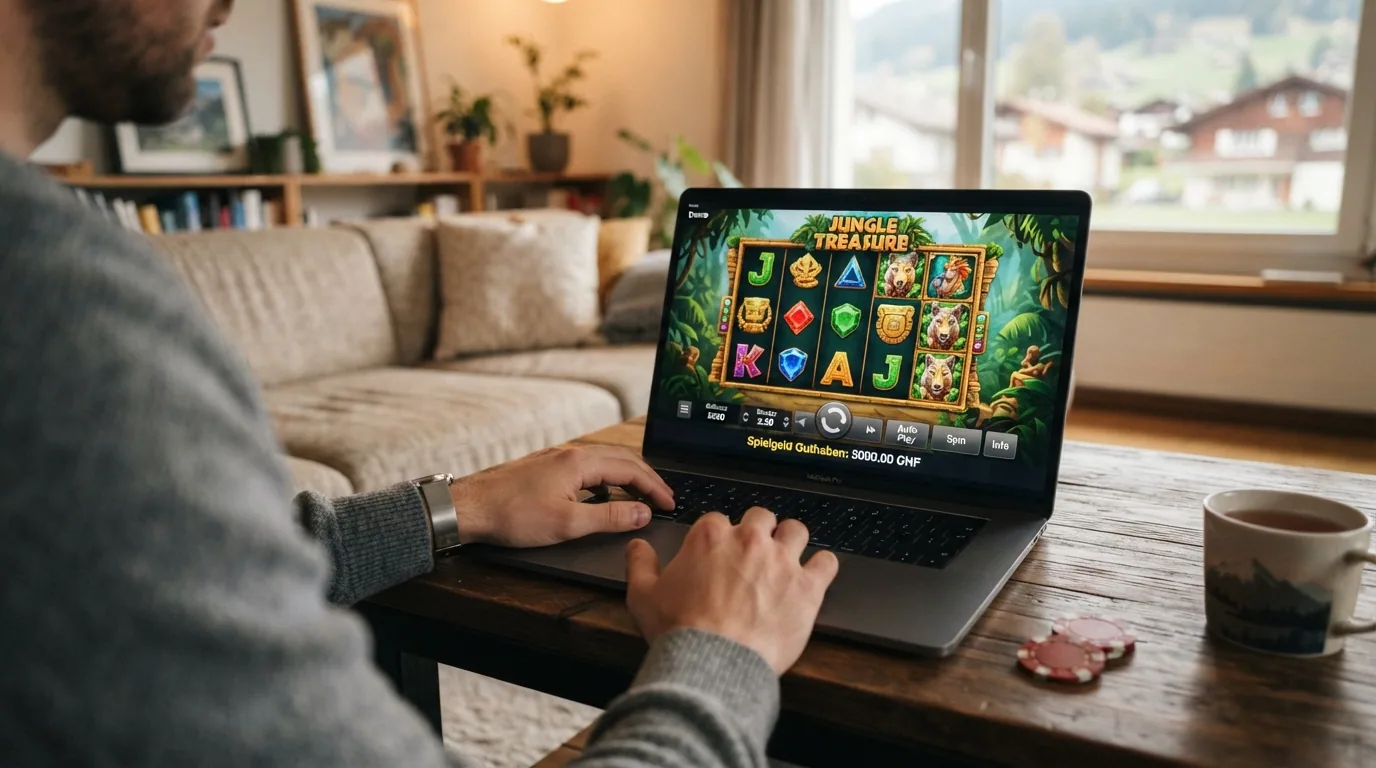 Screenshot-Art eines Online-Slots im Demo-Modus mit Spielgeld-Anzeige