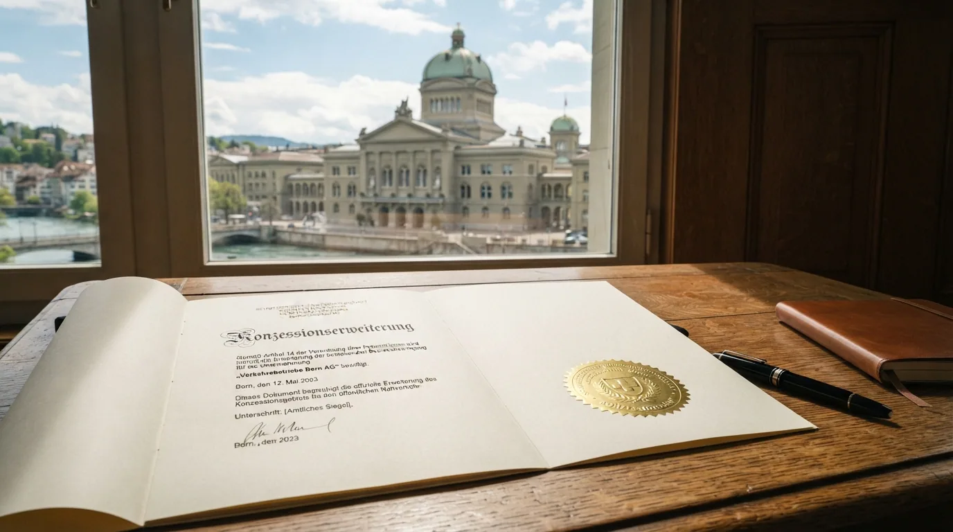 Offizielles Dokument der ESBK mit Siegel und das Schweizer Parlamentsgebäude im Hintergrund — Symbol für die gesetzliche Aufsicht