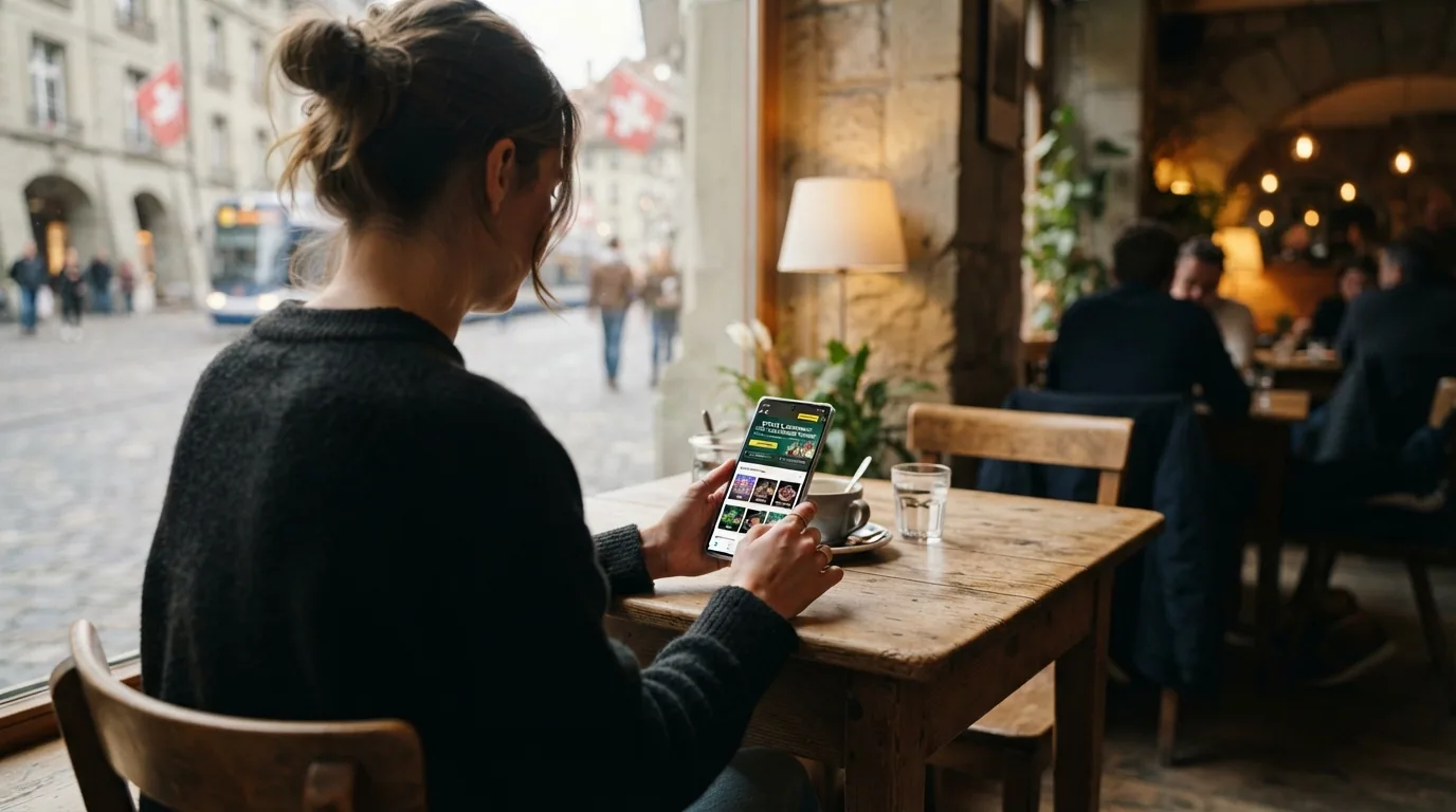Ein Smartphone in der Hand mit geöffneter Casino-Web-App im Browser, kein App-Store-Symbol