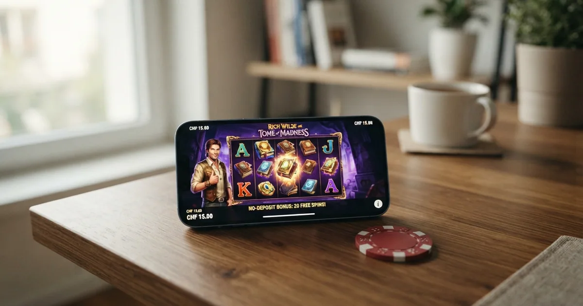 Ein Bildschirm mit einer Übersicht von No-Deposit-Boni verschiedener Schweizer Online-Casinos