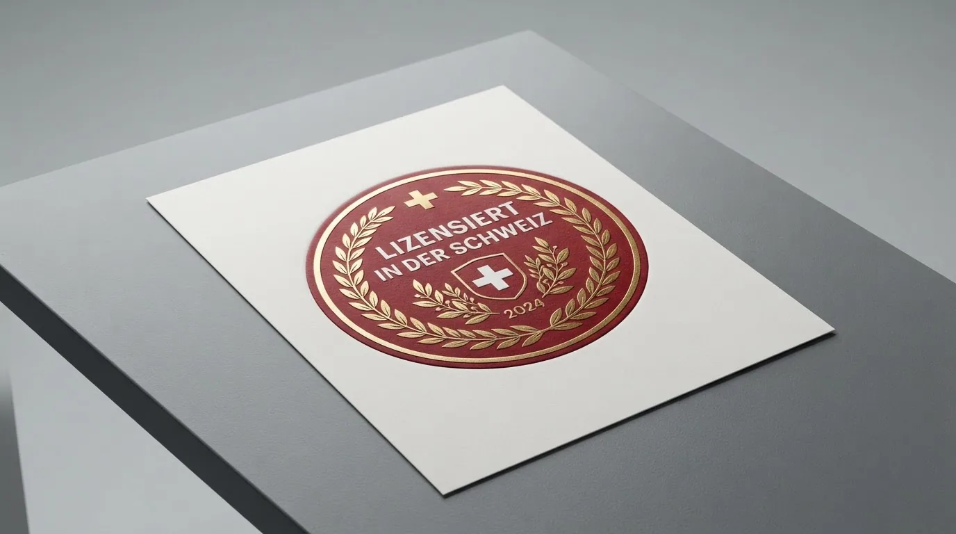 Das ESBK-Logo und ein Schweizer Pass neben einem leuchtenden Warnhinweis