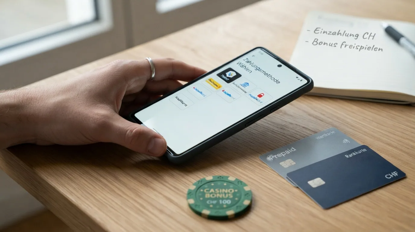 Eine Darstellung der Schweizer Zahlungsmittel: TWINT-Logo, PostFinance-Karte, Kreditkarte und eine paysafecard